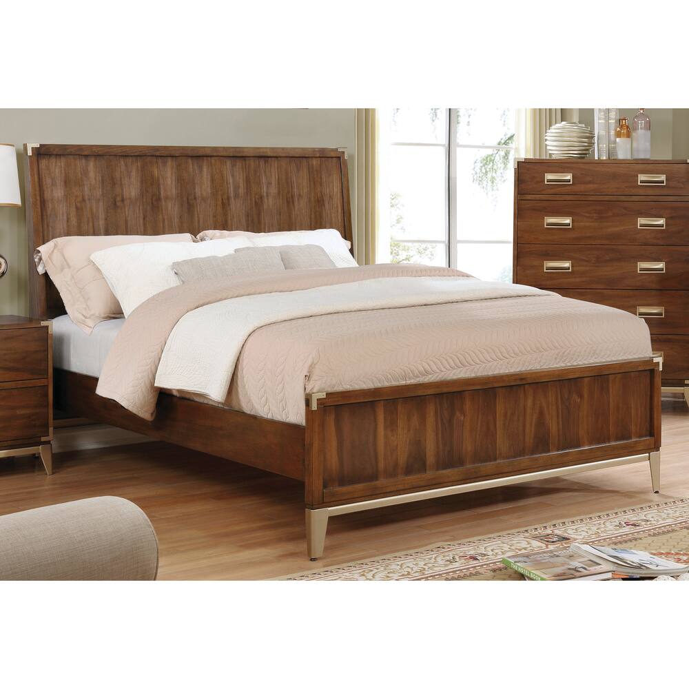 Furniture of America Tuff Transitional Oak Solid Wood Platform Bed