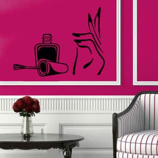 Female Hands Art Spa Manicure Beauty Salon Decal Wall Sticker Home Decor Elegant 