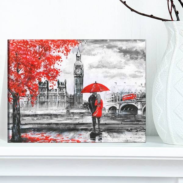 Shop Designart Couples Walking In London Extra Large Landscape