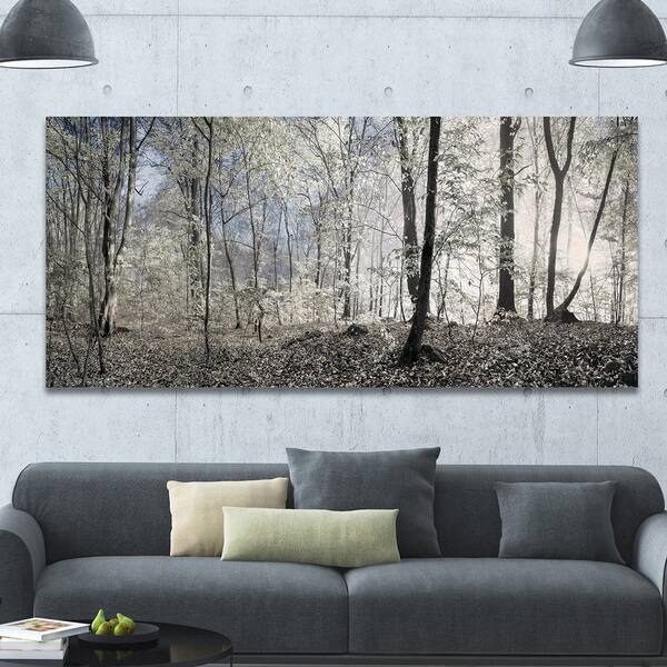 Shop Designart Dark Morning In Forest Panorama Landscape Large