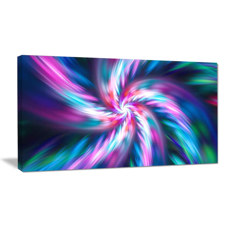 Designart "Dancing Multi-Color Fractal Flower" Extra Large Floral Canvas Art Print