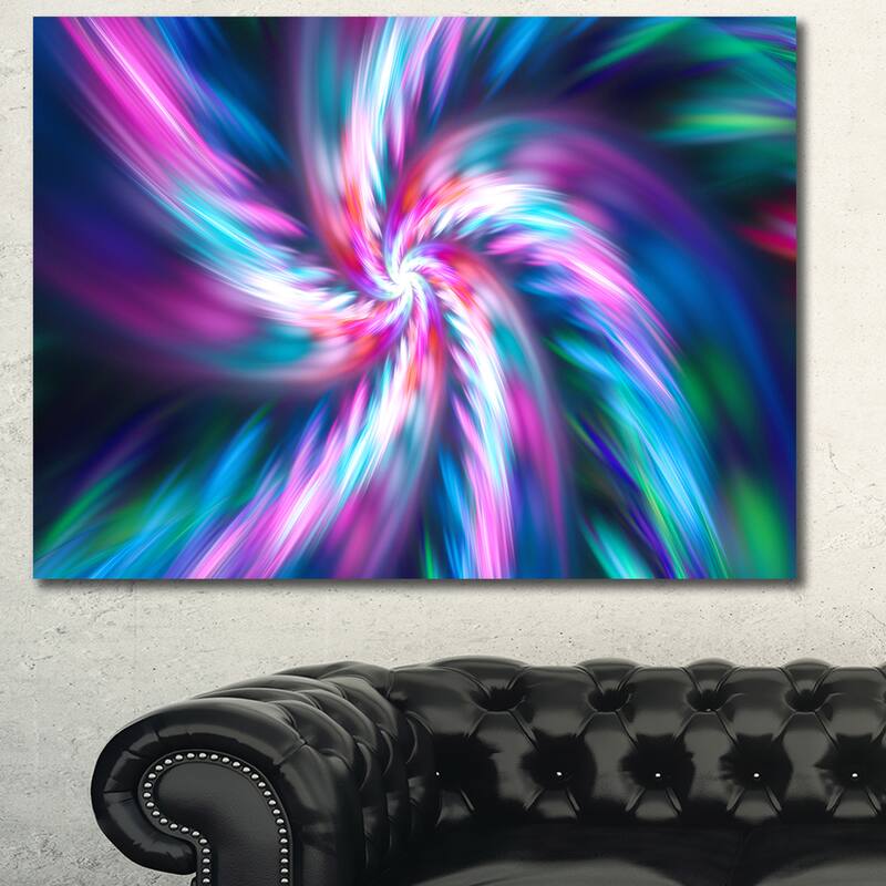 Designart "Dancing Multi-Color Fractal Flower" Extra Large Floral Canvas Art Print