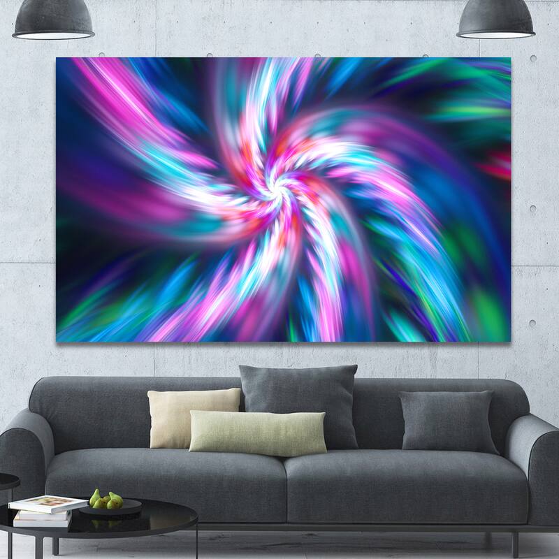 Designart "Dancing Multi-Color Fractal Flower" Extra Large Floral Canvas Art Print