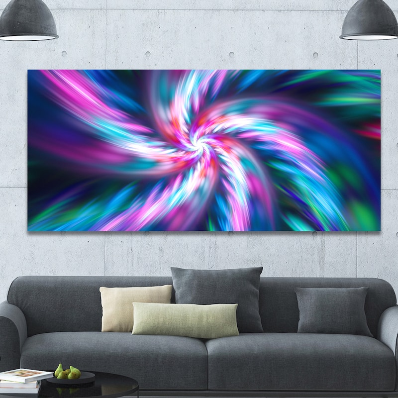 Designart "Dancing Multi-Color Fractal Flower" Extra Large Floral Canvas Art Print