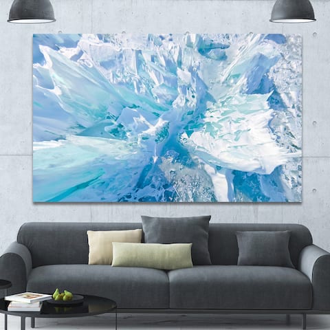 Designart 'Blue Ice Hummocks Baikal' Extra Large Landscape Canvas Art Print - Blue