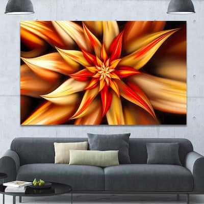 Designart "Beautiful Brown Flower Petals" Extra Large Floral Canvas Art Print