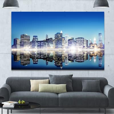 Designart "Skyscraper on New York City" Cityscape Canvas Wall Art