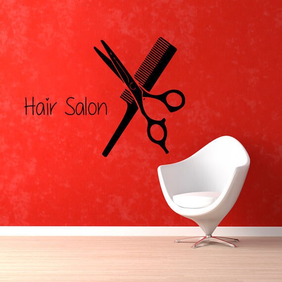Shop Hairdressing Beauty Salon Wall Decor Comb Scissors Home Decor