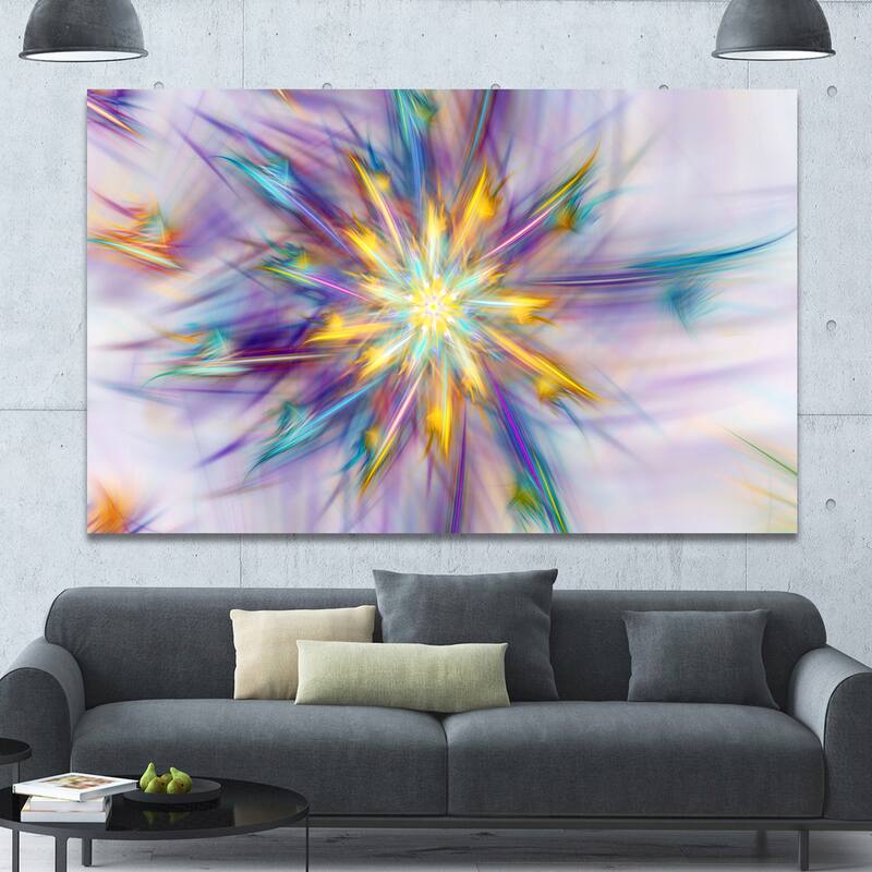 Designart "Large Exotic Colorful Flower" Extra Large Floral Wall Art on