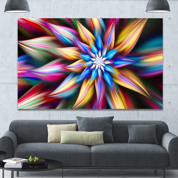 Shop Designart Exotic Multi Color Flower Petals Extra Large Floral Wall Art On Canvas Overstock 14557925