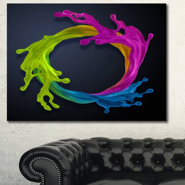 Shop Designart Colorful Splash Round Large Abstract Wall Art