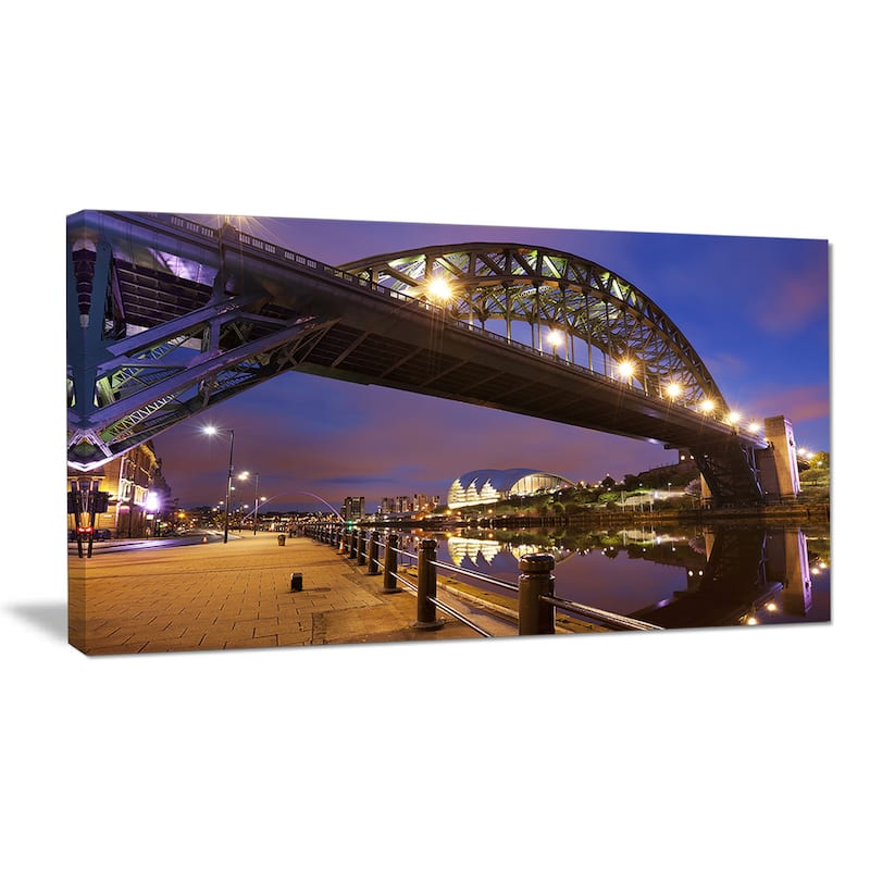 Designart "Bridges over River Tyne Newcastle" Extra Large Cityscape Wall Art