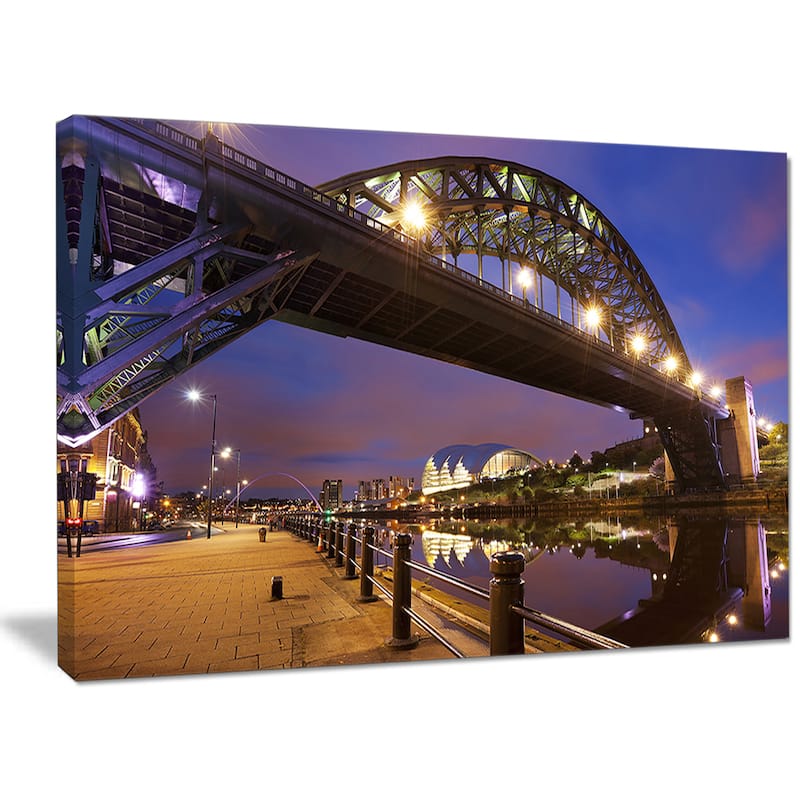 Designart "Bridges over River Tyne Newcastle" Extra Large Cityscape Wall Art