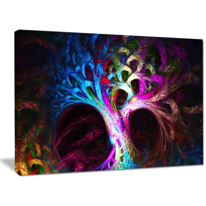Designart "Magical Multi-color Psychedelic Tree'Extra Large Abstract Canvas Art Print