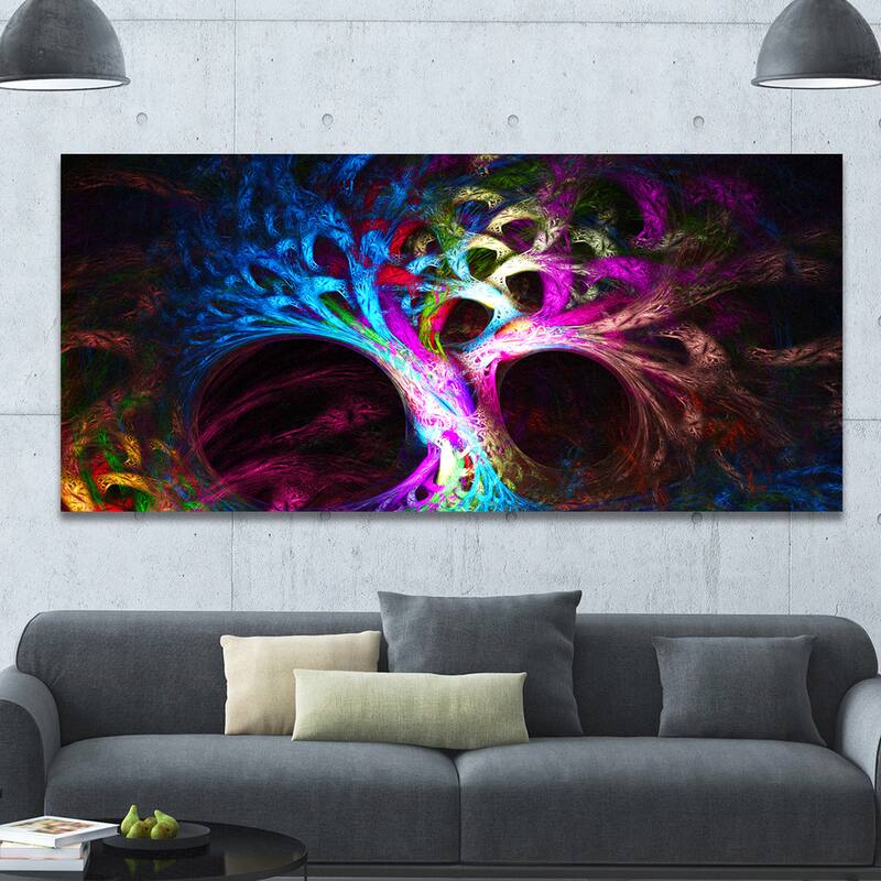 Designart "Magical Multi-color Psychedelic Tree'Extra Large Abstract Canvas Art Print