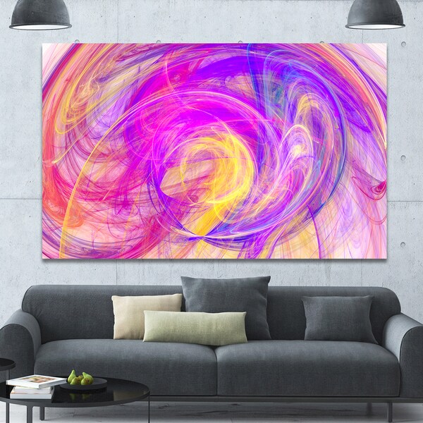 Designart 'Purple Mystic Psychedelic Texture' Extra Large Abstract Art ...