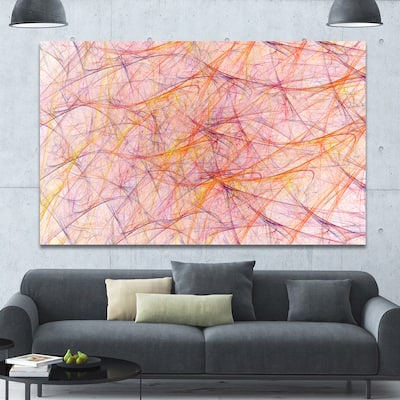 Designart "Mystic Pink Fractal Veins" Abstract Wall Art on Canvas