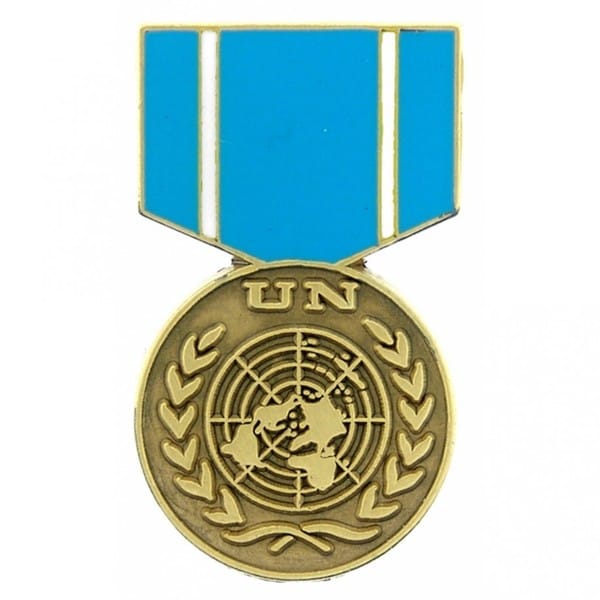 United Nations Observer Blue/Gold Stainless Steel Military Lapel Pin Medal