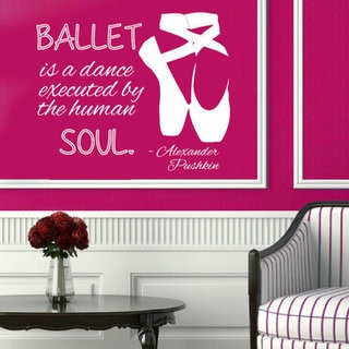 Quotes Ballerina Pointes Dance Studio Decor Vinyl Sticker Art Interior Nursery Decor Sticker Decal Size 33x39 Color Black