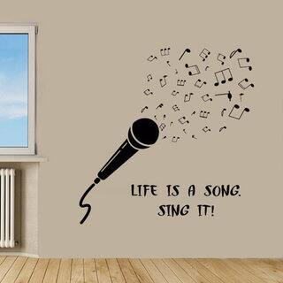 Quotes Life Is A Song Sing It Vinyl Sticker Home Decor Vinyl Art Wall