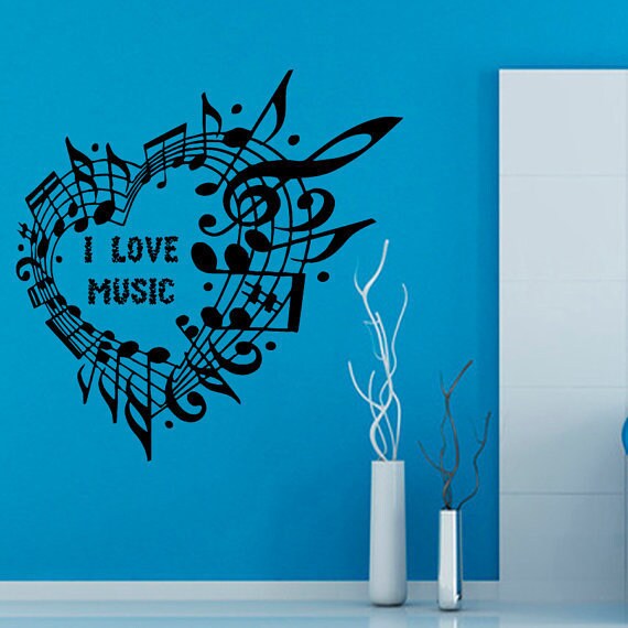 Shop Wall Words Musical Notes Vinyl Sticker Heart Home Decor Wall