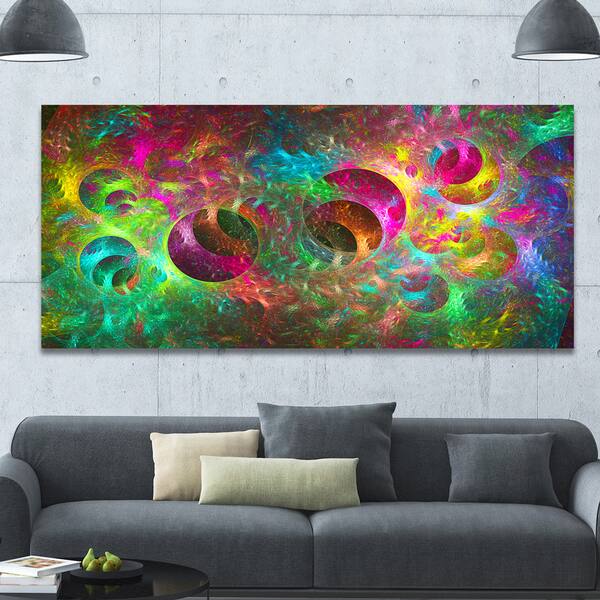 Shop Designart Multi Color Fractal Glass Texture Abstract Artwork On Canvas Overstock 14562034