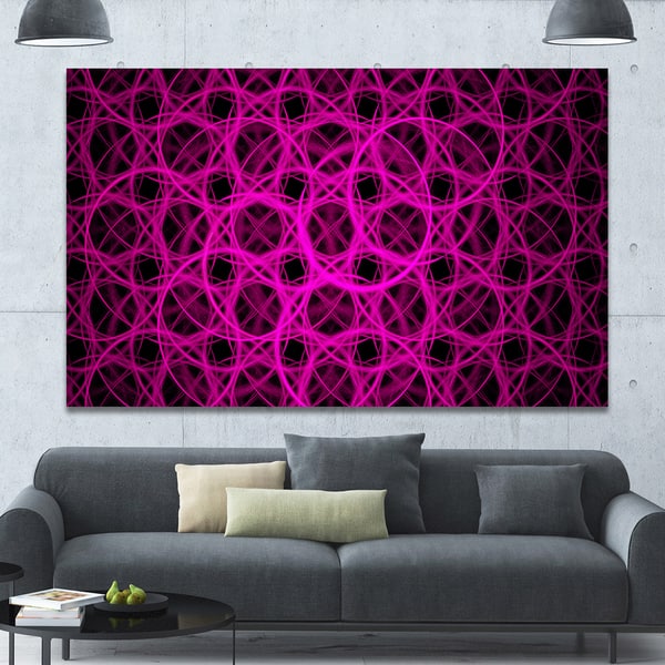 Designart Pink Unusual Fractal Metal Grill Abstract Canvas Wall Art - Bed  Bath & Beyond - 14562408