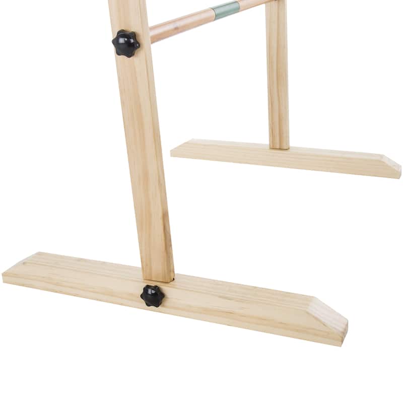Hey! Play! Double Wooden Ladder Toss with 6 Bolas - Natural Wood - 19 x 25 x 38.5
