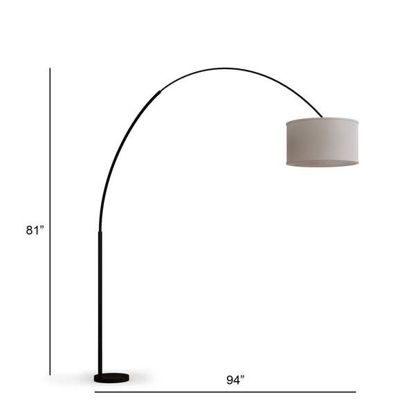 Shop Q Max Steel Adjustable Arching 81 Floor Lamp With Beige