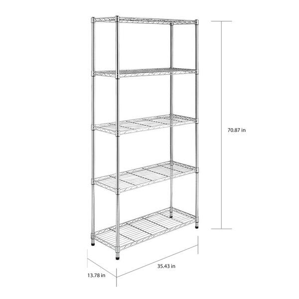 Shop Chrome Plated Metal 5 Shelf Pantry Shelving On Sale Free