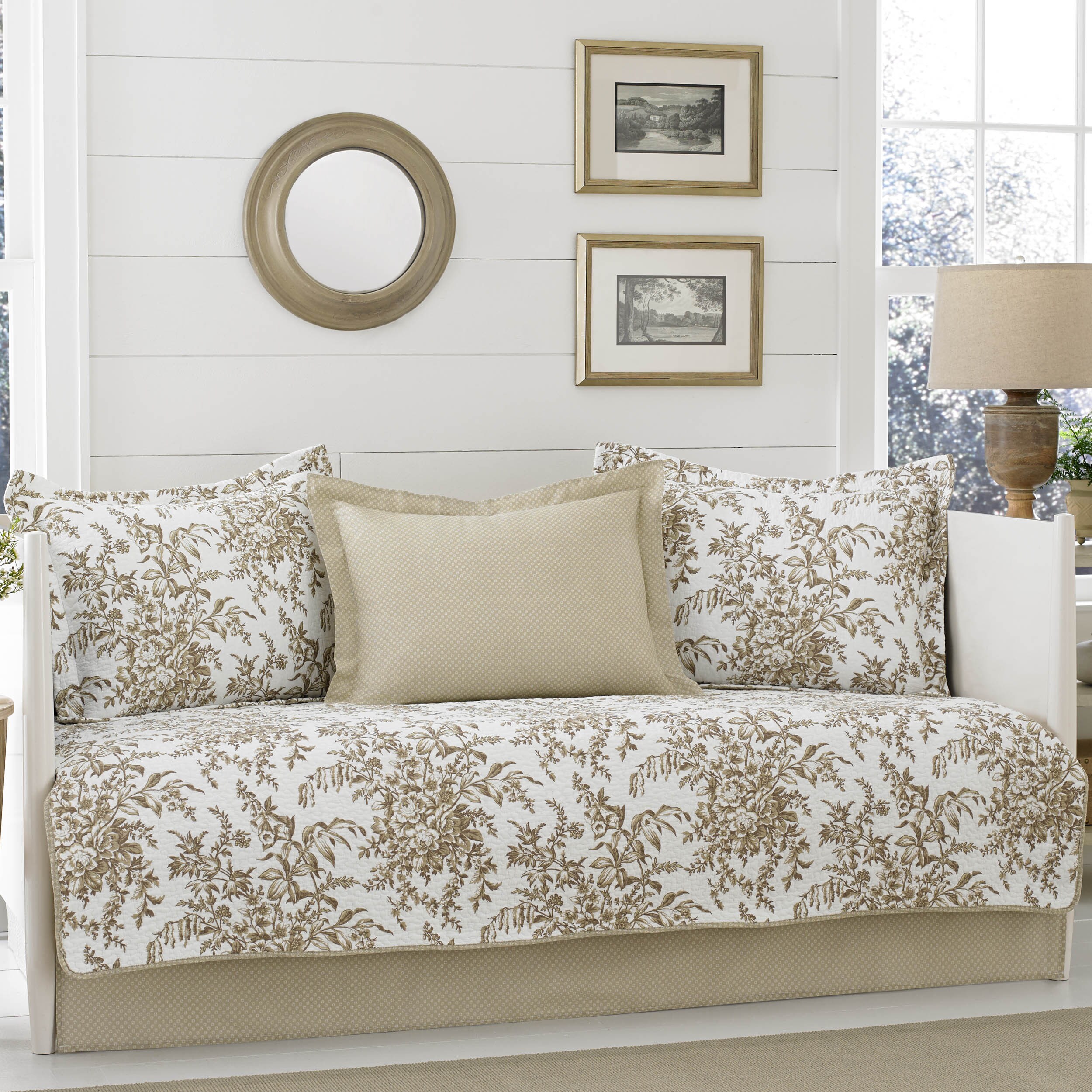 Shop Laura Ashley Bedford Mocha 5-piece Daybed Cover Set - Free ...
