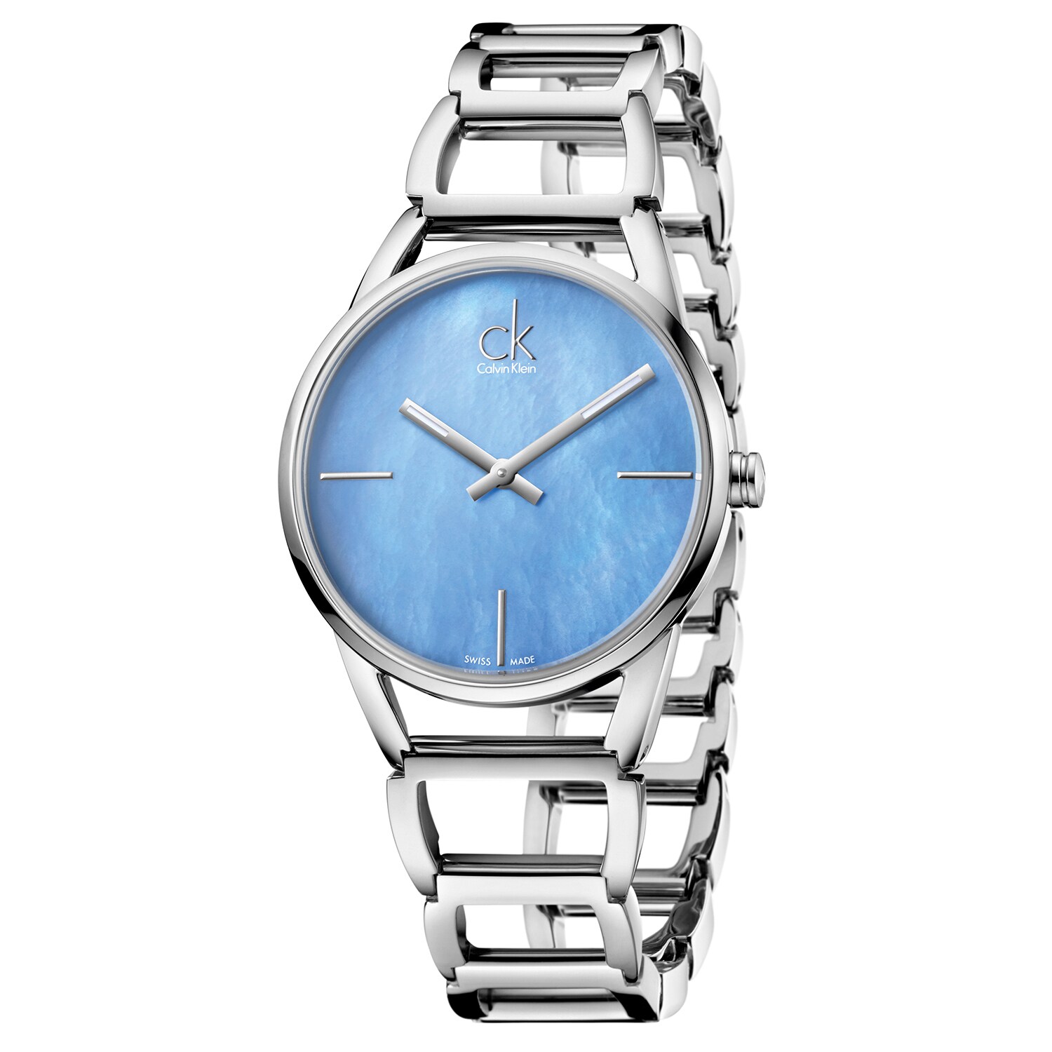 Pearl Dial Stainless Steel Watch 