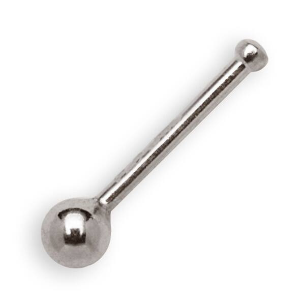 14k Gold 1.5-mm 20-gauge Ball Nose Stud - White - 11/16'' - White