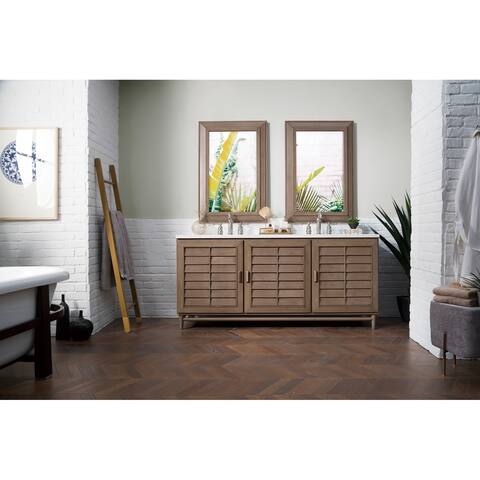 James Martin Furniture Bathroom Vanities Vanity Cabinets Portland 72 Double Vanity White Washed Walnut