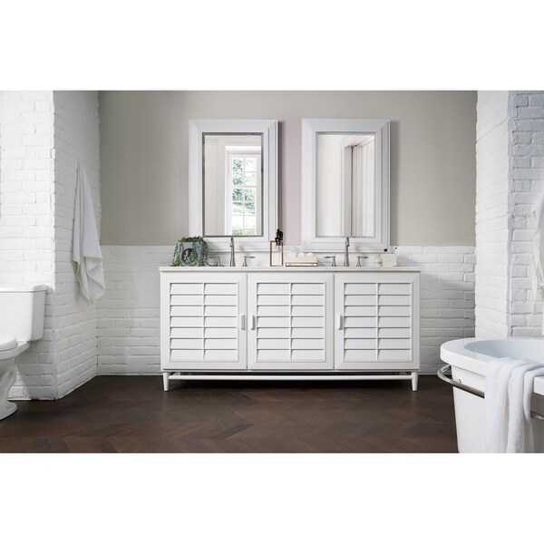 Portland 72" Double Vanity, Cottage White