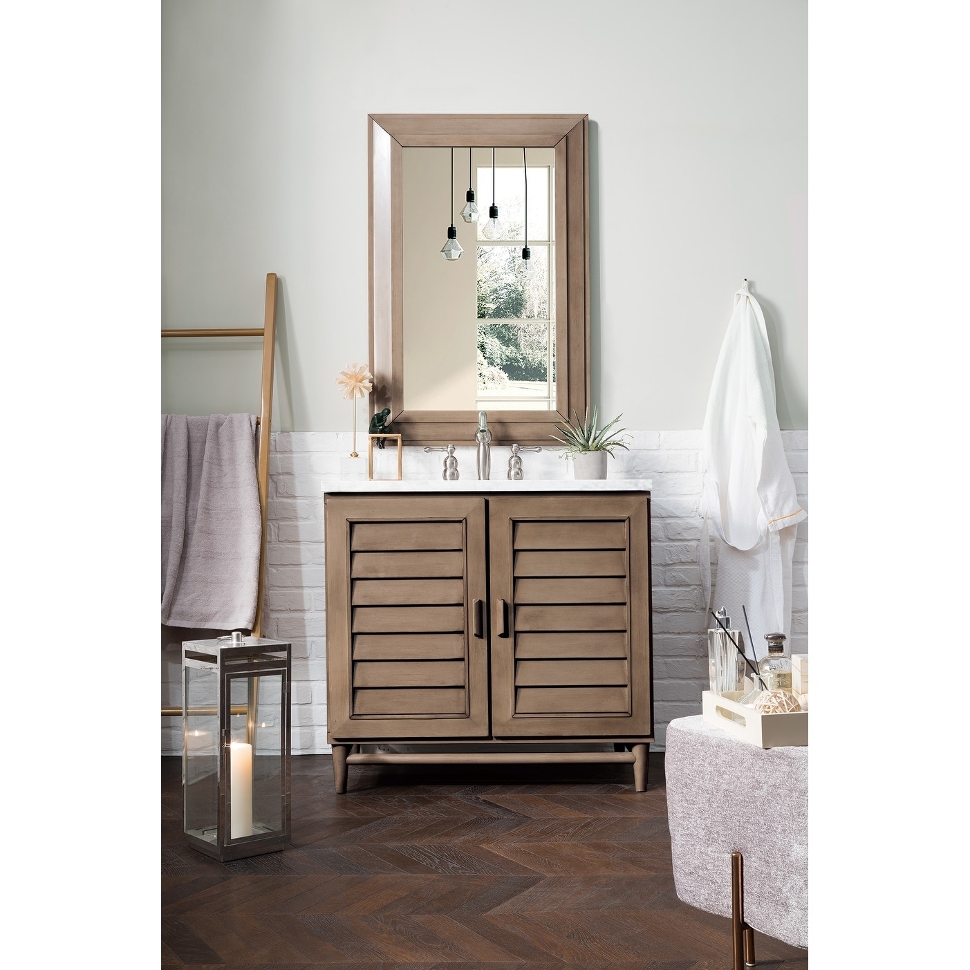 Shop Portland 36 White Washed Walnut Single Vanity By James