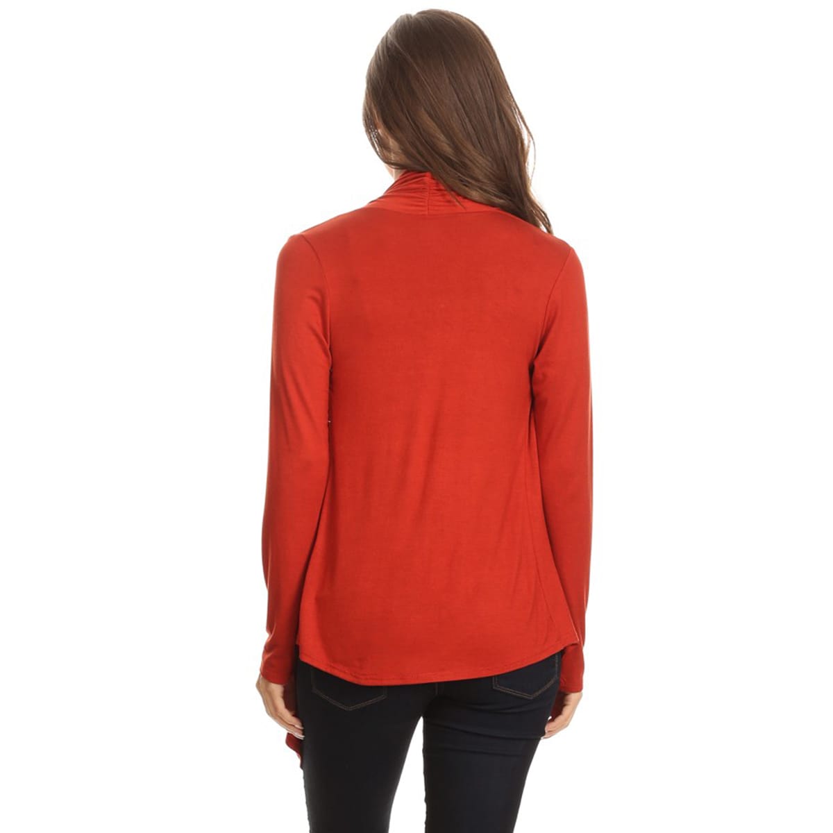 rust colored womens cardigan