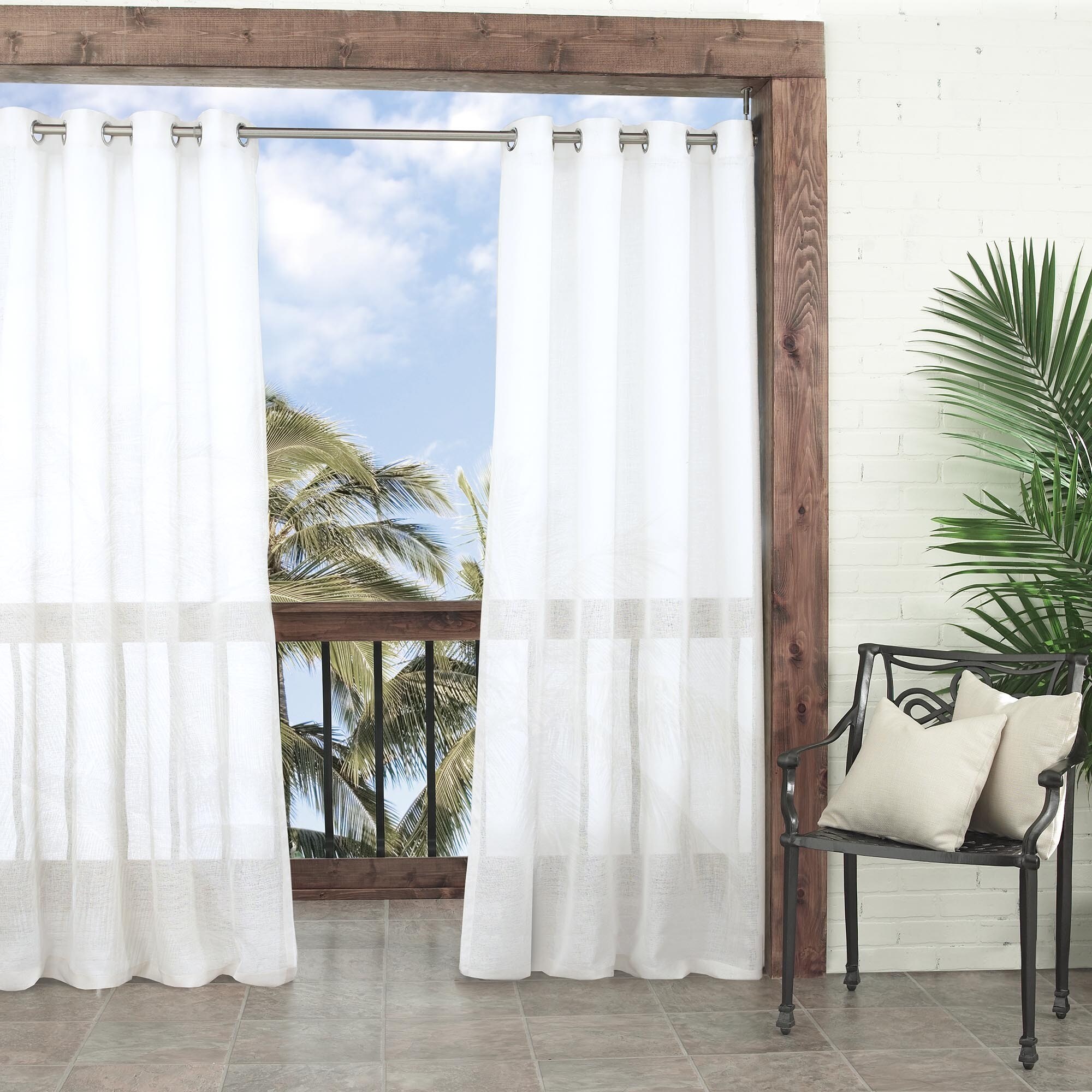Shop Parasol Summerland Key Sheer Indoor Outdoor Curtain Panel