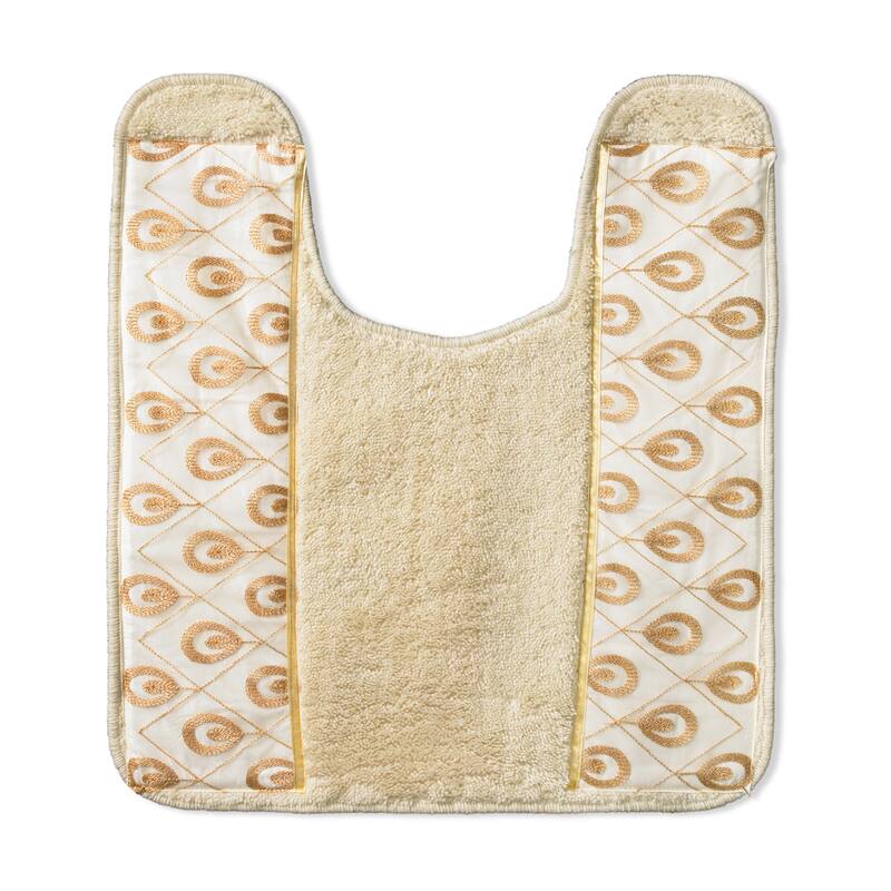 Seraphina Beige and Gold Bath and Contour Rug Set or Separates