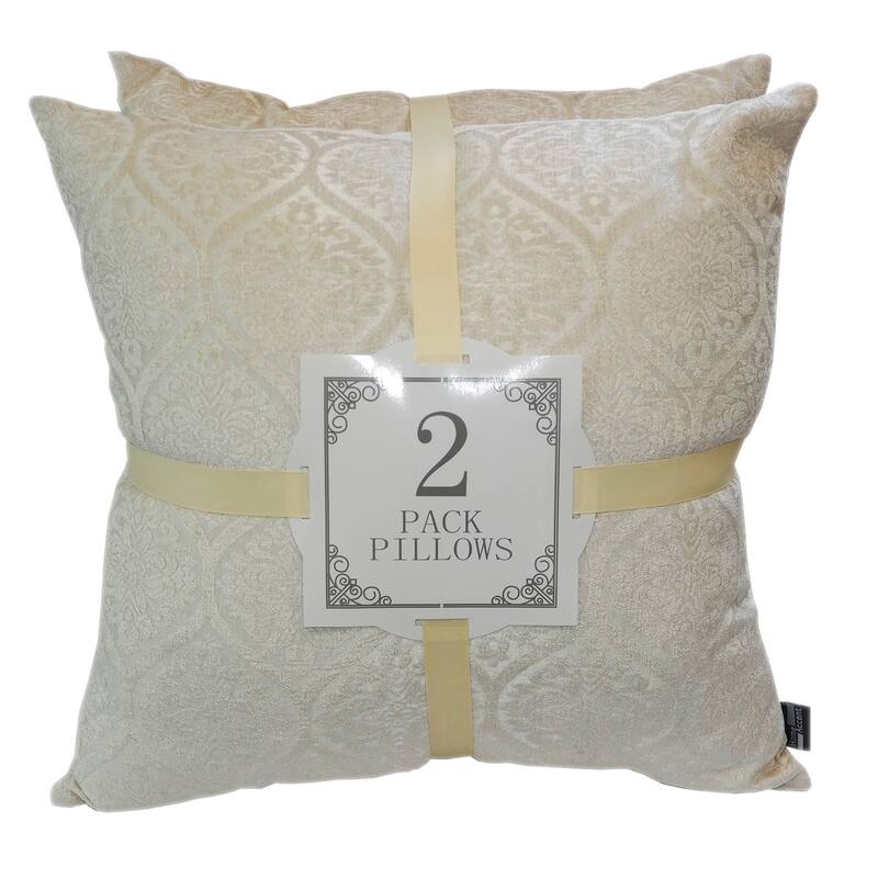 Home Accent Pillows Lilac Chenille Jacquard Throw Pillow - Yellow 2 Pack of Pillows