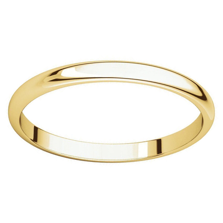 Mens 14K Yellow Gold 4mm Half Round Wedding Band Ring