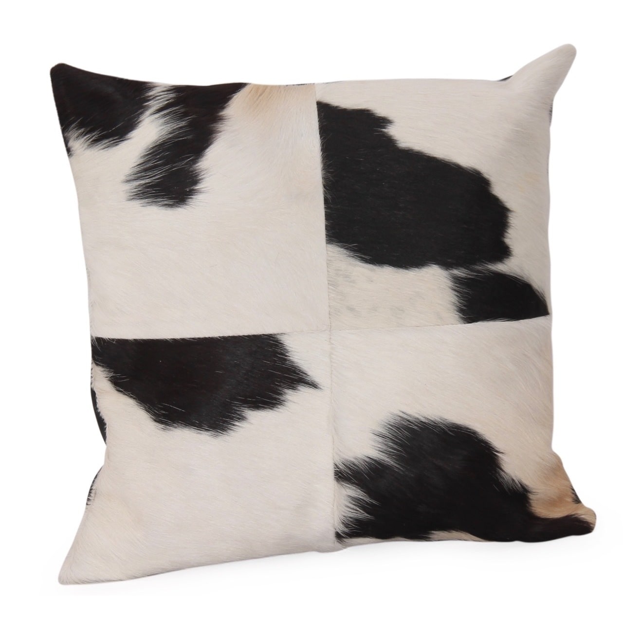 black cow hide pillow