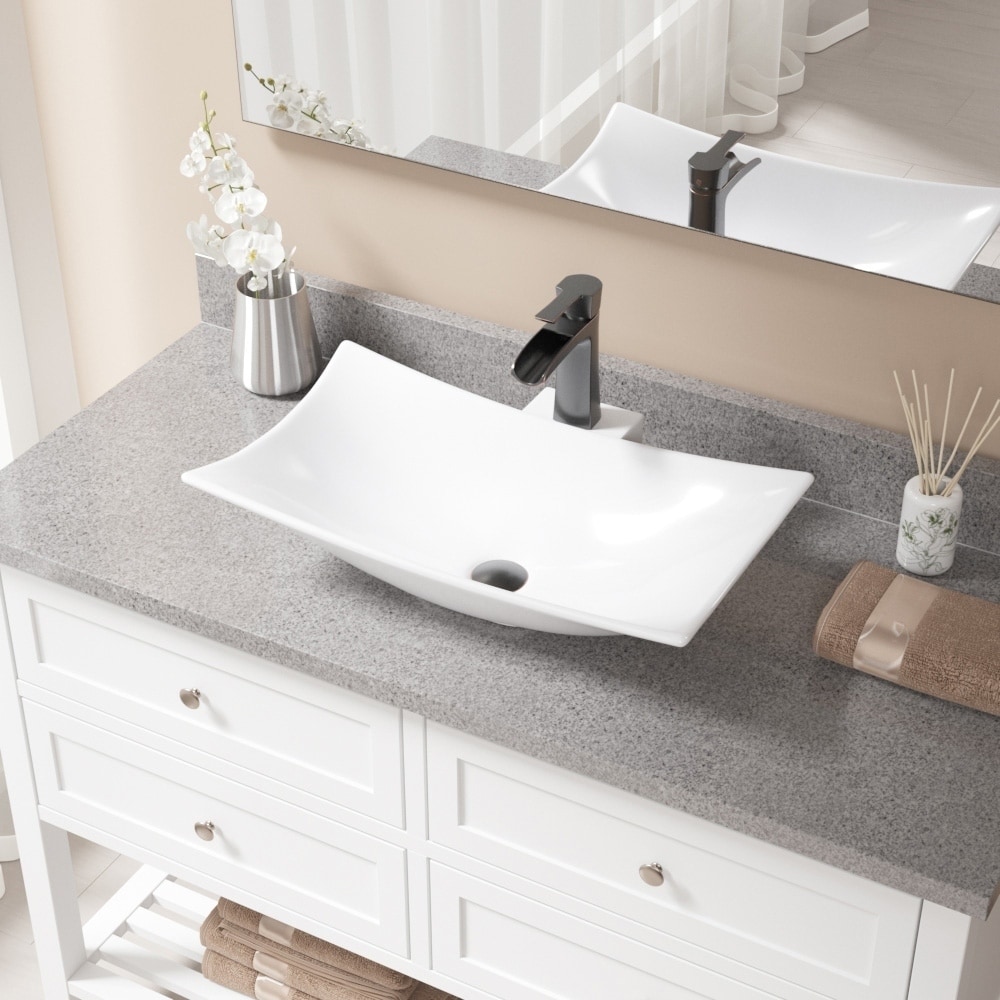 V240 White Porcelain Sink With Antique Bronze Faucet And Ebay