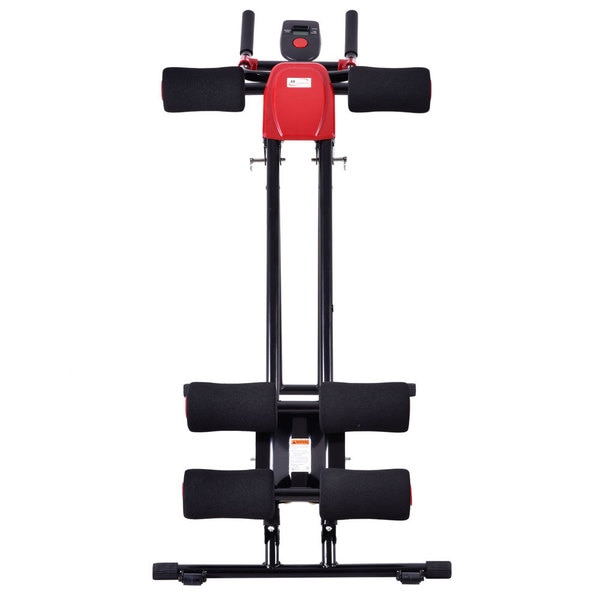 Straight Linear Type Powerful Private Fitness Club Abdomen Exerciser (Black/Red)