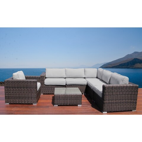 Camden 7-piece Conversation Set All Weather Outdoor Furniture Patio Sofa Set With Back Cushions by Living Source International