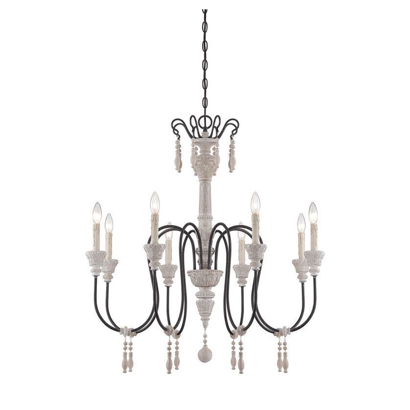 Ashland 8-Light White Washed Driftwood Chandelier (8-Light White Washed Driftwood Chandelier) - Chandeliers For Bedrooms by Overstock.com