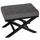 preview thumbnail 3 of 1, Porch & Den Palmer Grey Linen X Bench Ottoman