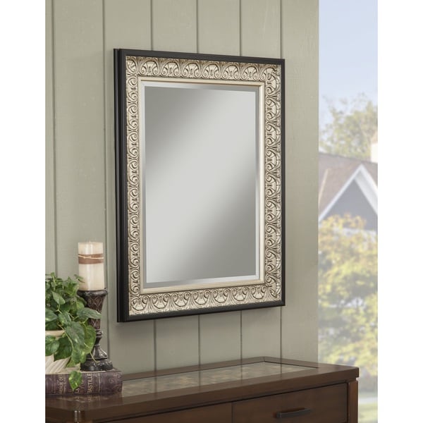 Sandberg Furniture Monaco 36 x 30-inch Wall Mirror - Black/Silver - A/N