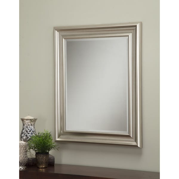Sandberg Furniture Champagne Silver 36 X 30 Inch Wall Mirror Sandberg Furniture Champagne Silver 36 X 30 Inch Wall Mirror