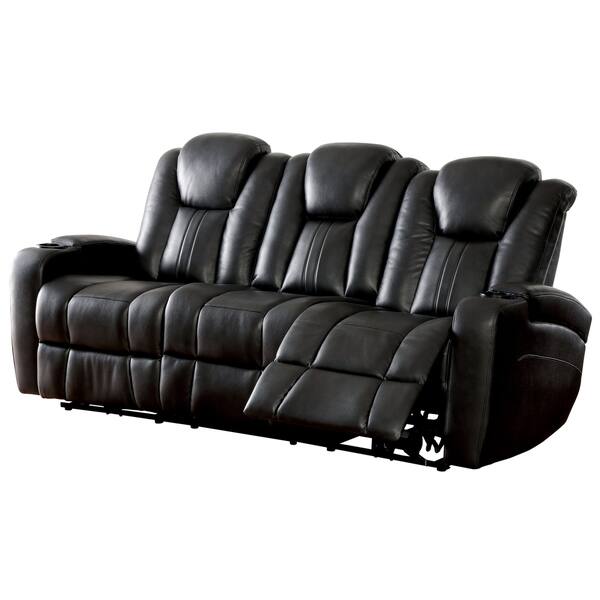 Shop Furniture Of America Weer Modern Grey Faux Leather Reclining